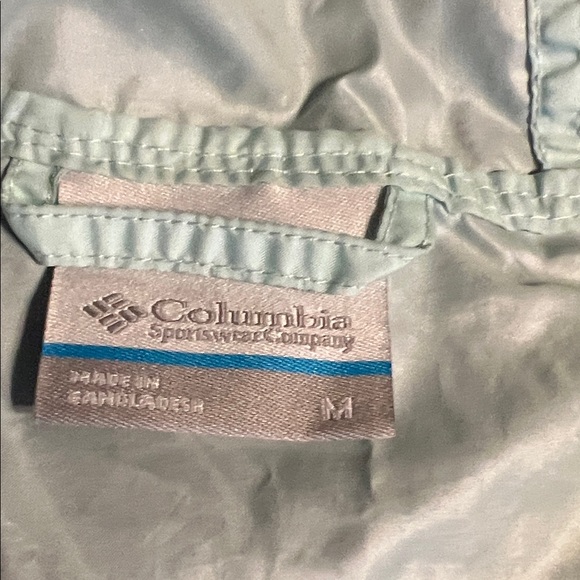 Columbia Pastel Green  Hooded Windbreaker Jacket M - Picture 3 of 5
